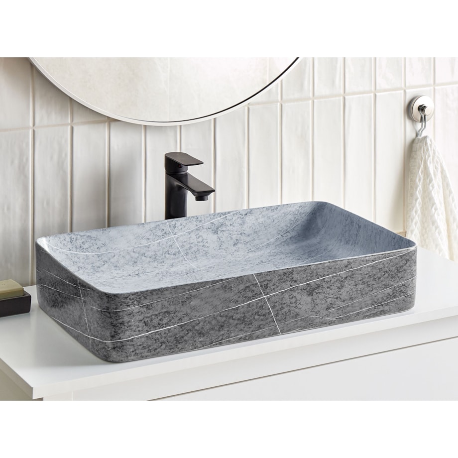 Umywalka nablatowa ARTAJ Szary efekt betonu 61 x 35 cm Ceramika