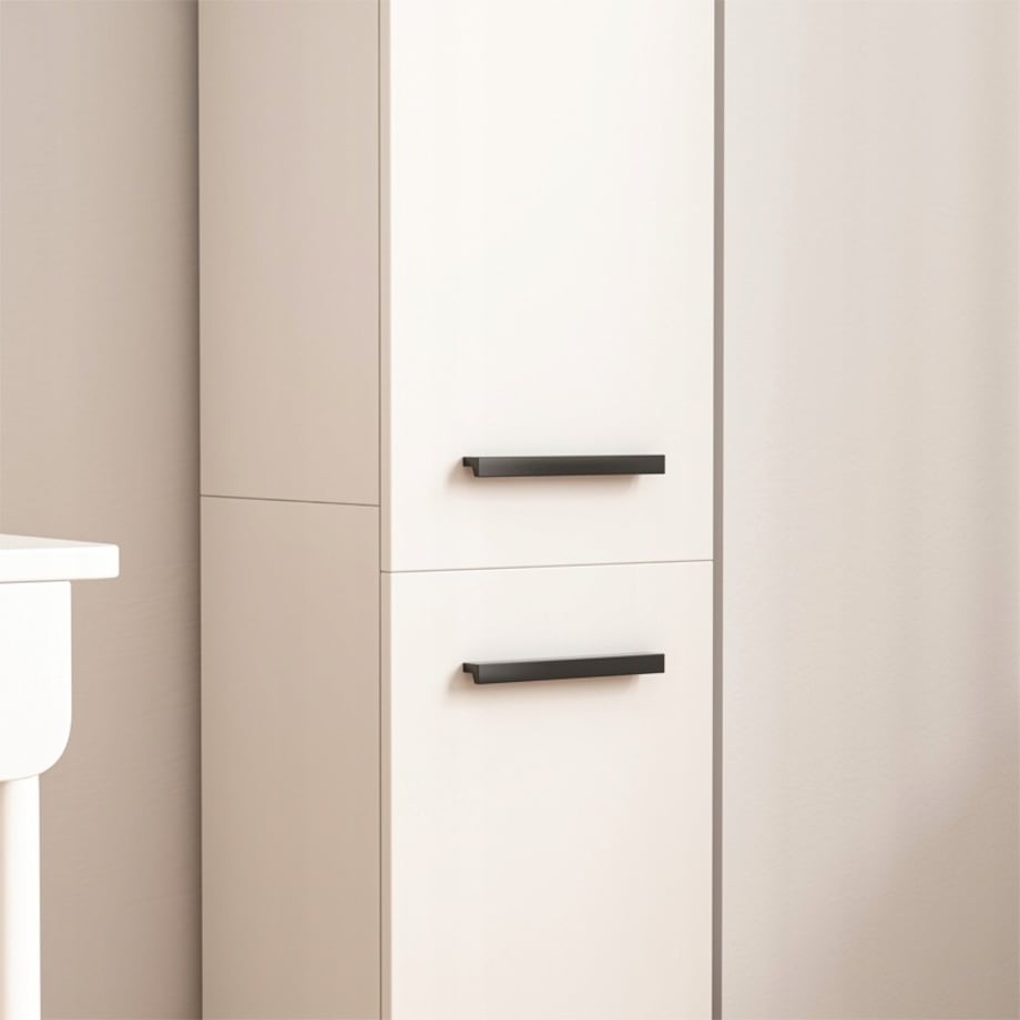 Regał szafka biała nowoczesna stojąca słupek wysoki loft 2-drzwiowy 174 cm