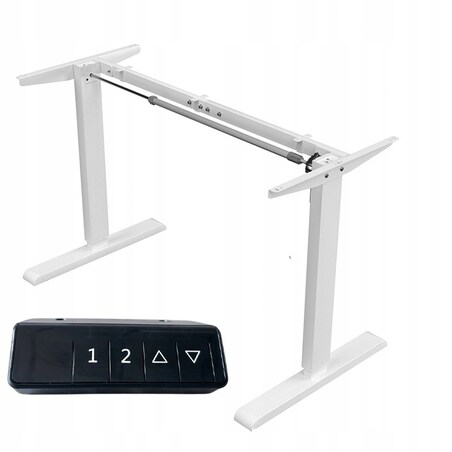 Biurko Elektryczne Podnoszone Białe 120 cm Regulacja Wysokości 72-118 cm