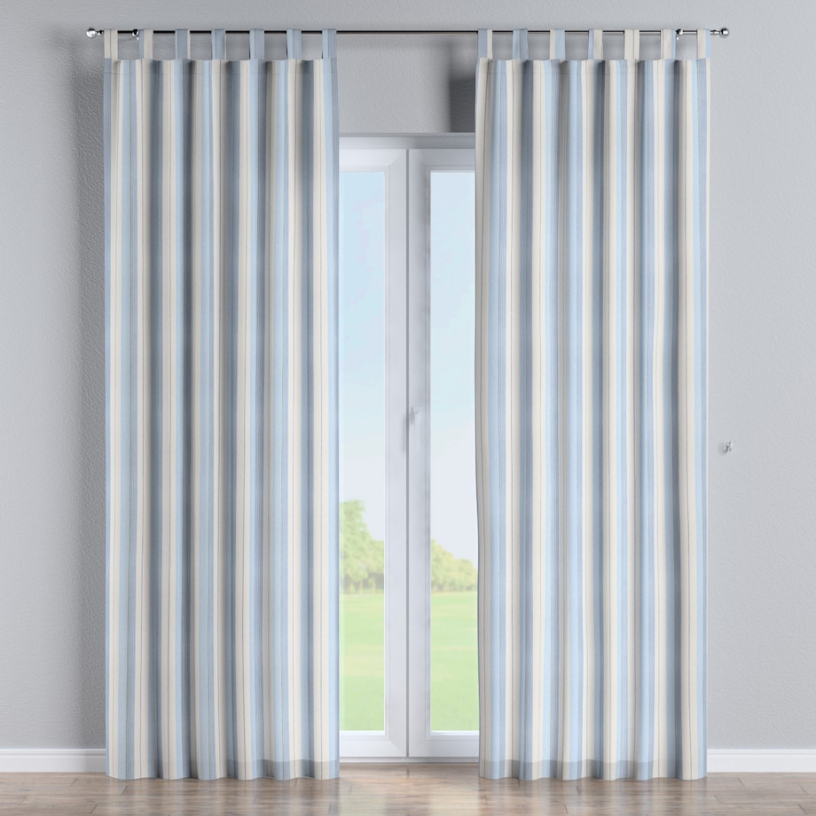 Zasłona na szelkach 1 szt. 130x245 niebieskie pasy