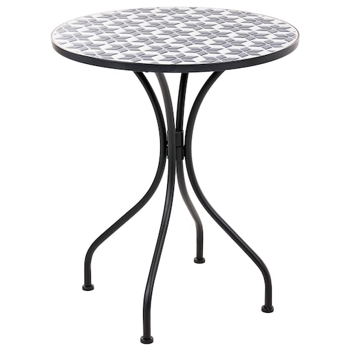 Stolik bistro SIROLO 60 cm 60 cm Metal Biały/ niebieski