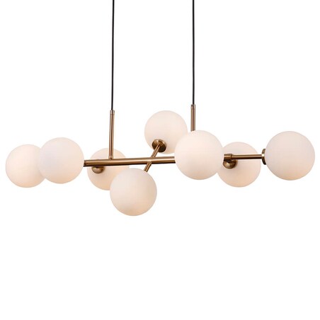 Modernistyczna lampa wisząca Mirellio szklane kule mosiądz