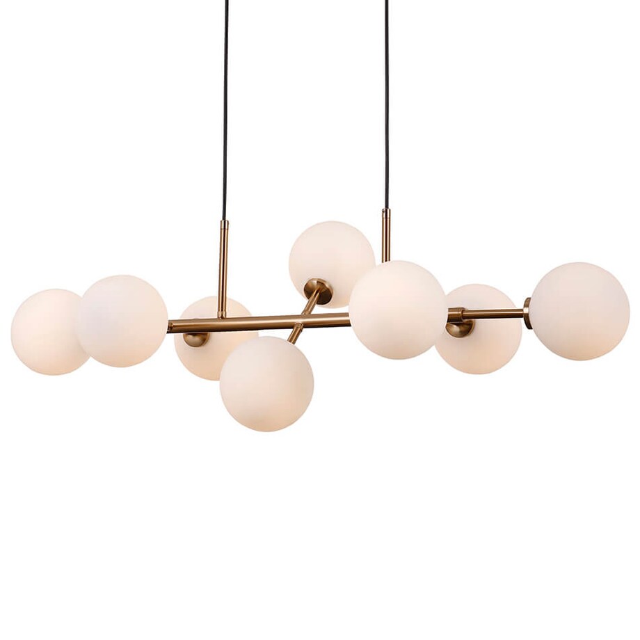 Modernistyczna lampa wisząca Mirellio szklane kule mosiądz