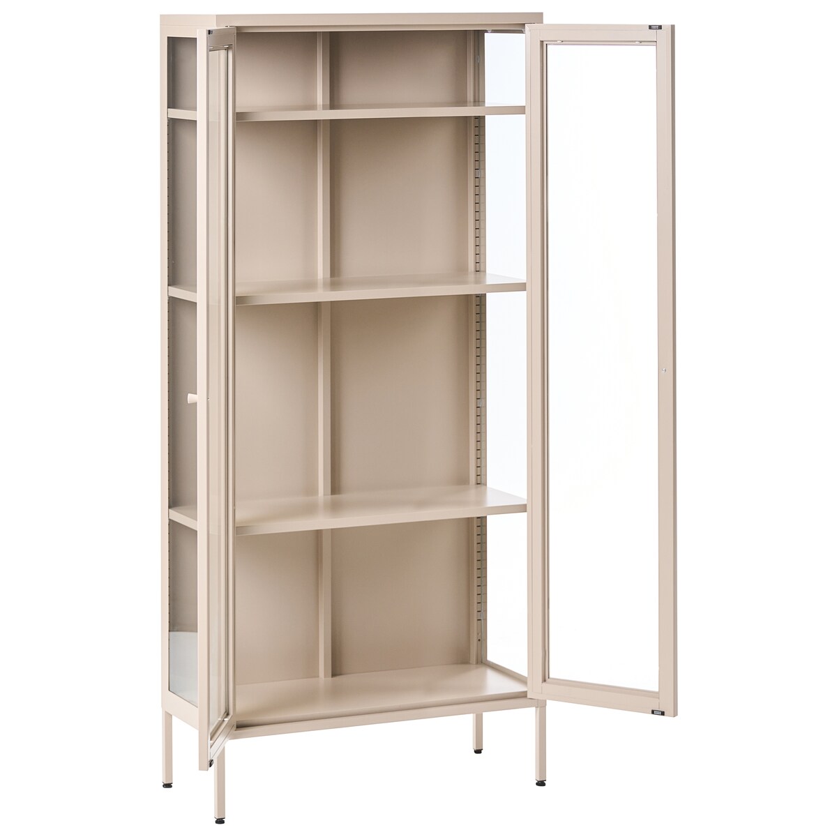 Witryna ze szklaną gablotą HARTY Metal 80 cm Beżowy