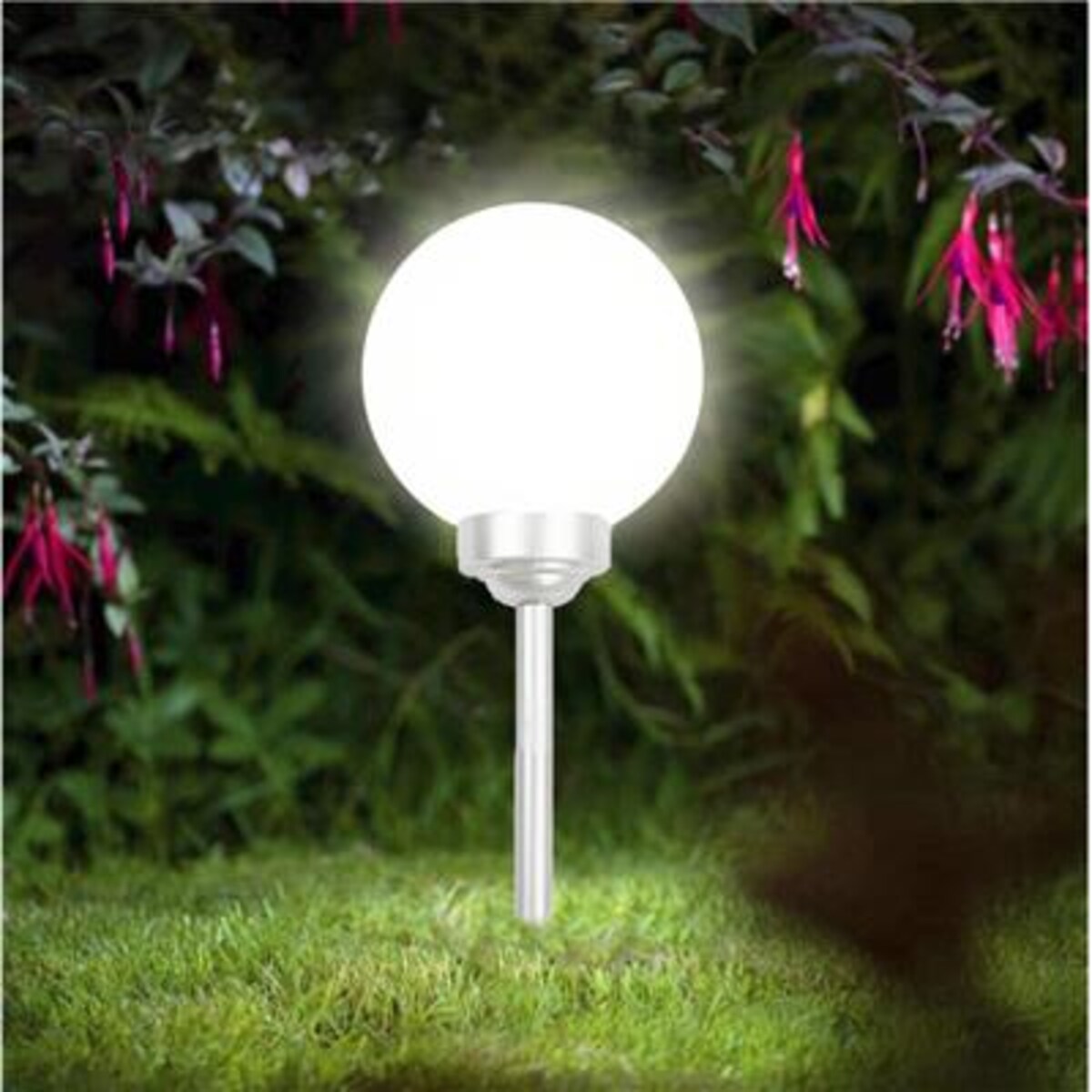 lampa solarna kula mleczna 30cm