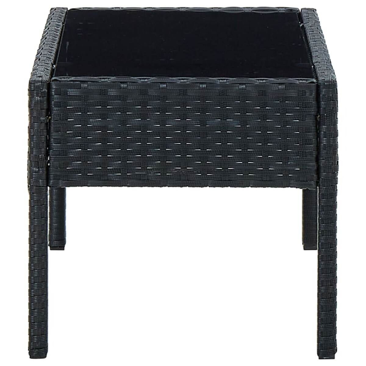 vidaXL Stolik ogrodowy, czarny, 75x40x37 cm, rattan PE