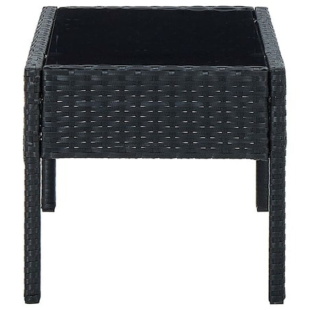 vidaXL Stolik ogrodowy, czarny, 75x40x37 cm, rattan PE