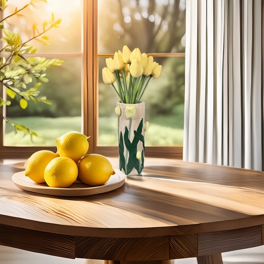 WAZON NA BUKIET KWIATÓW 28cm TULIPANY cylinder ceramiczny wiosenny duży