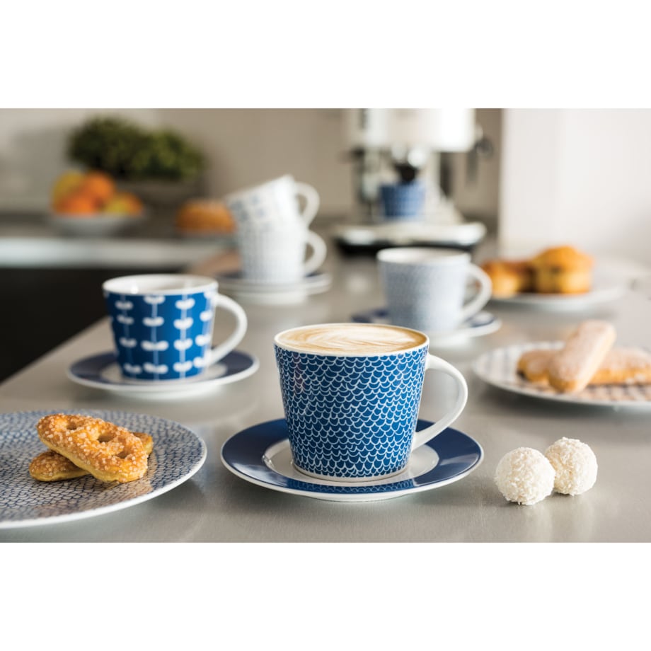 Zestaw filiżanek 300 ml ze spodkami dla 6 osób 12 el. Scandy Blue LB88 (7431)