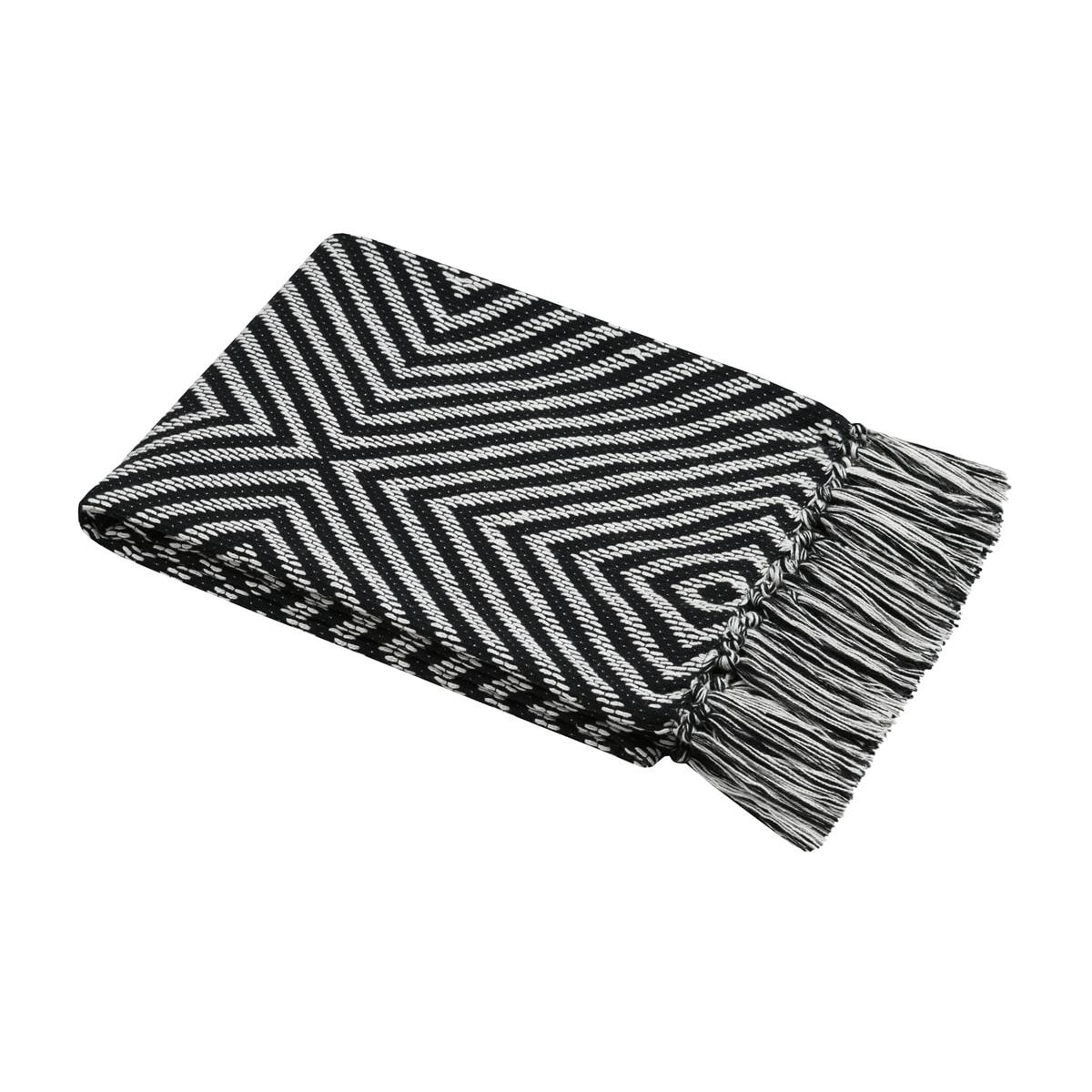 Koc pleciony z frędzlami, TUCANO, 125 x 150 cm