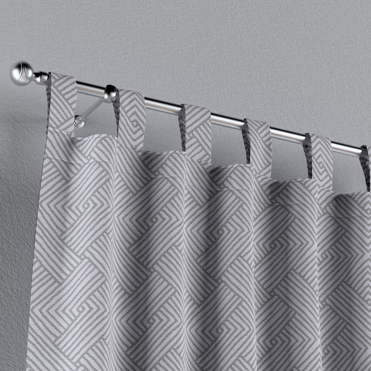 Zasłona na szelkach 1 szt. 130x260 szare wzory geometryczne