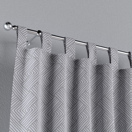 Zasłona na szelkach 1 szt. 130x260 szare wzory geometryczne