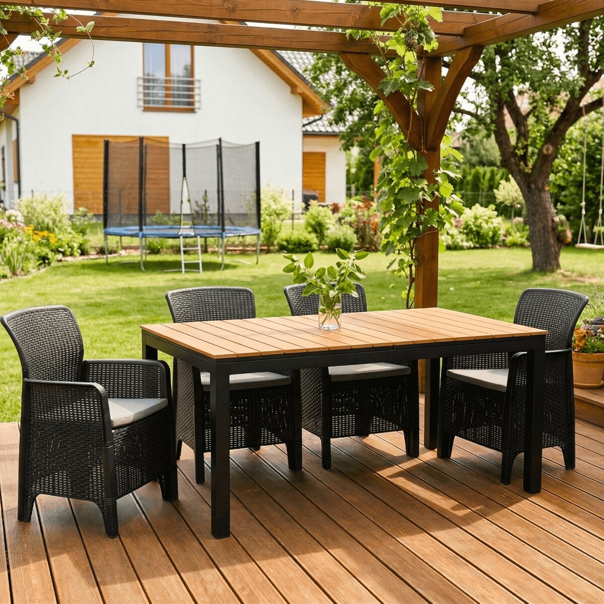 Stół Ogrodowy Rozkładany Na Ogród Działka Taras Dąb Czarny ARGOS 160-260