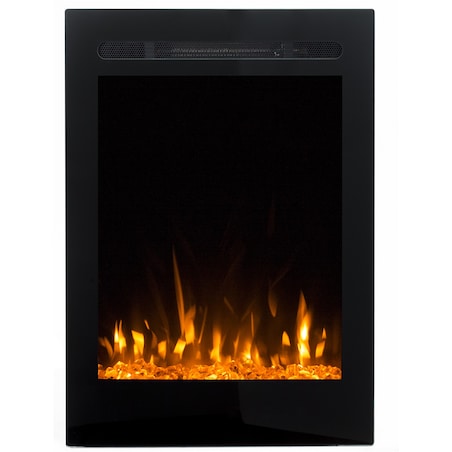 Kominek elektryczny AFLAMO Majestic 32 - ścienny i do zabudowy - 47x66x14 cm - kominek LED z funkcją grzania 750/1500 W