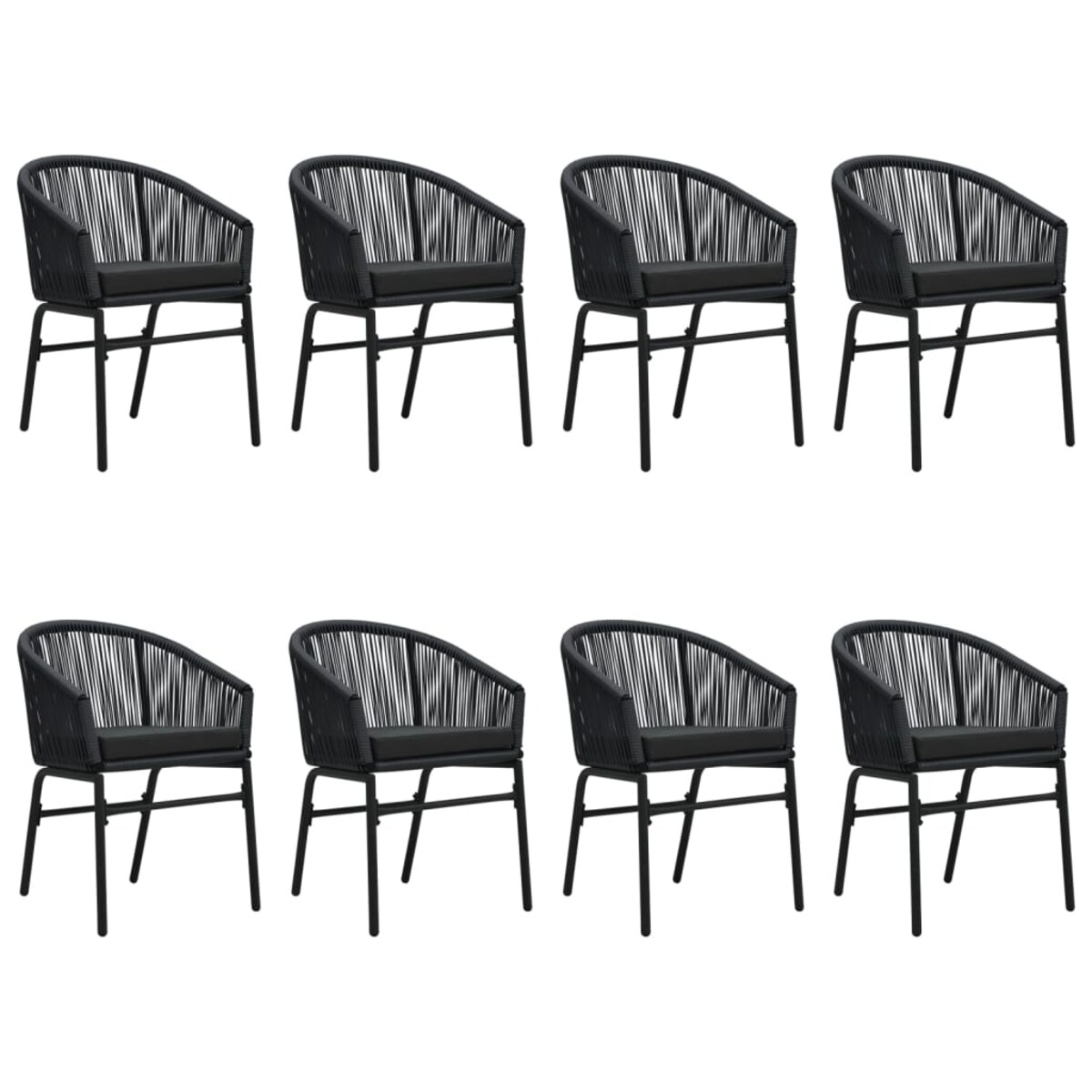 vidaXL 9-częściowy zestaw mebli ogrodowych, czarny