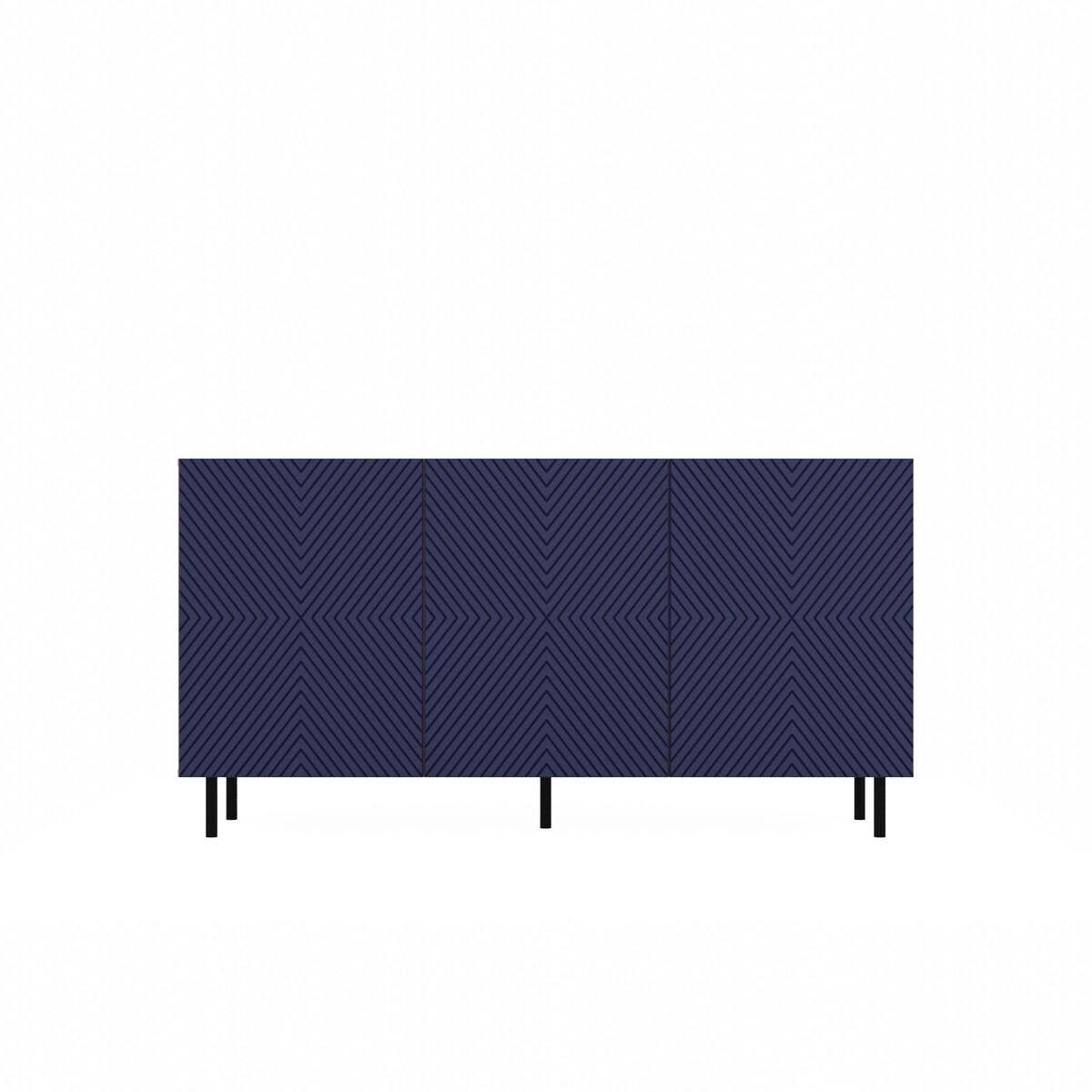 KOMODA KAMA 3K RYFLOWANY FRONT KWADRAT GRANATOWY