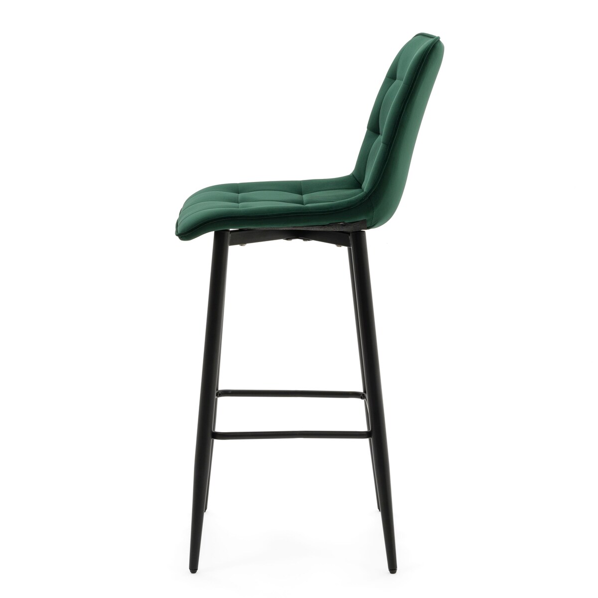 Hoker tapicerowany barowy welurowy CHIC zielony do salonu jadalni