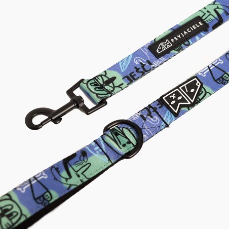 Smycz miejska dla psa lub kota "Spacer slbo psikus" - Szerokość taśmy: 25mm, Rozmiar: S oraz Rodzaj: Mały karabinek