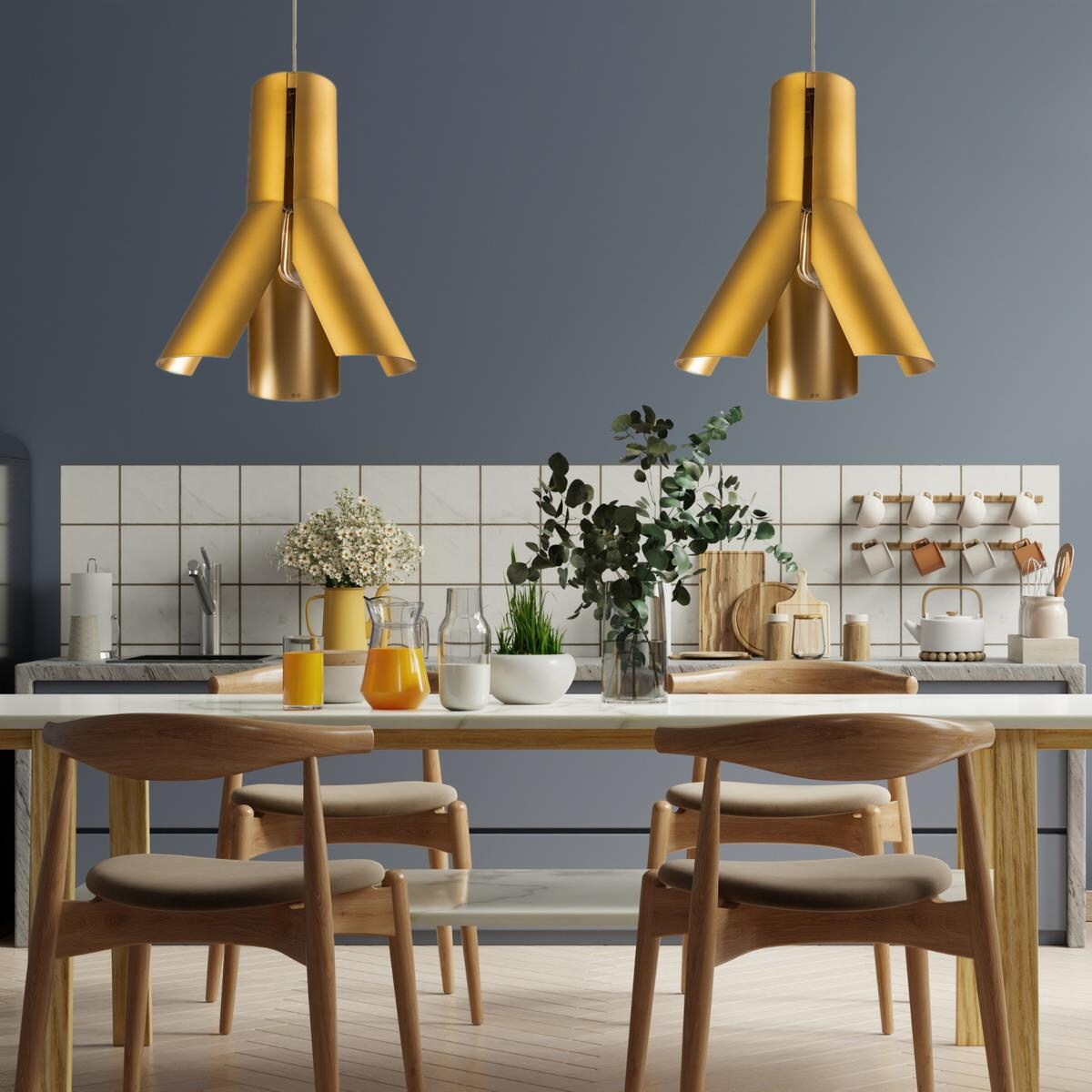 Złota Lampa wisząca Origami Design No.1