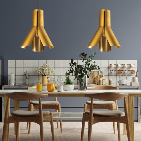 Złota Lampa wisząca Origami Design No.1