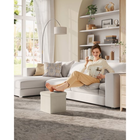 Pufa Siedzisko do sypialni pokoju przedpokoju BIAŁY