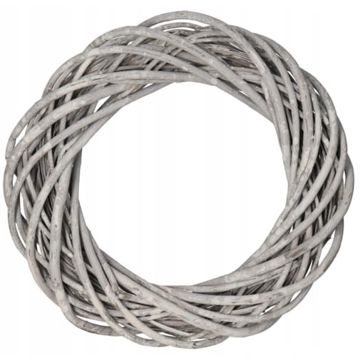 Wianek Wiklinowy Szary 25Cm Wiklina Gruby