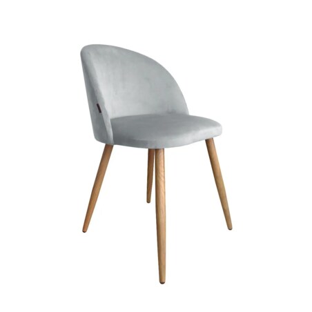 Krzesło CLAUDINE 2 VELVET jasno szare/dąb