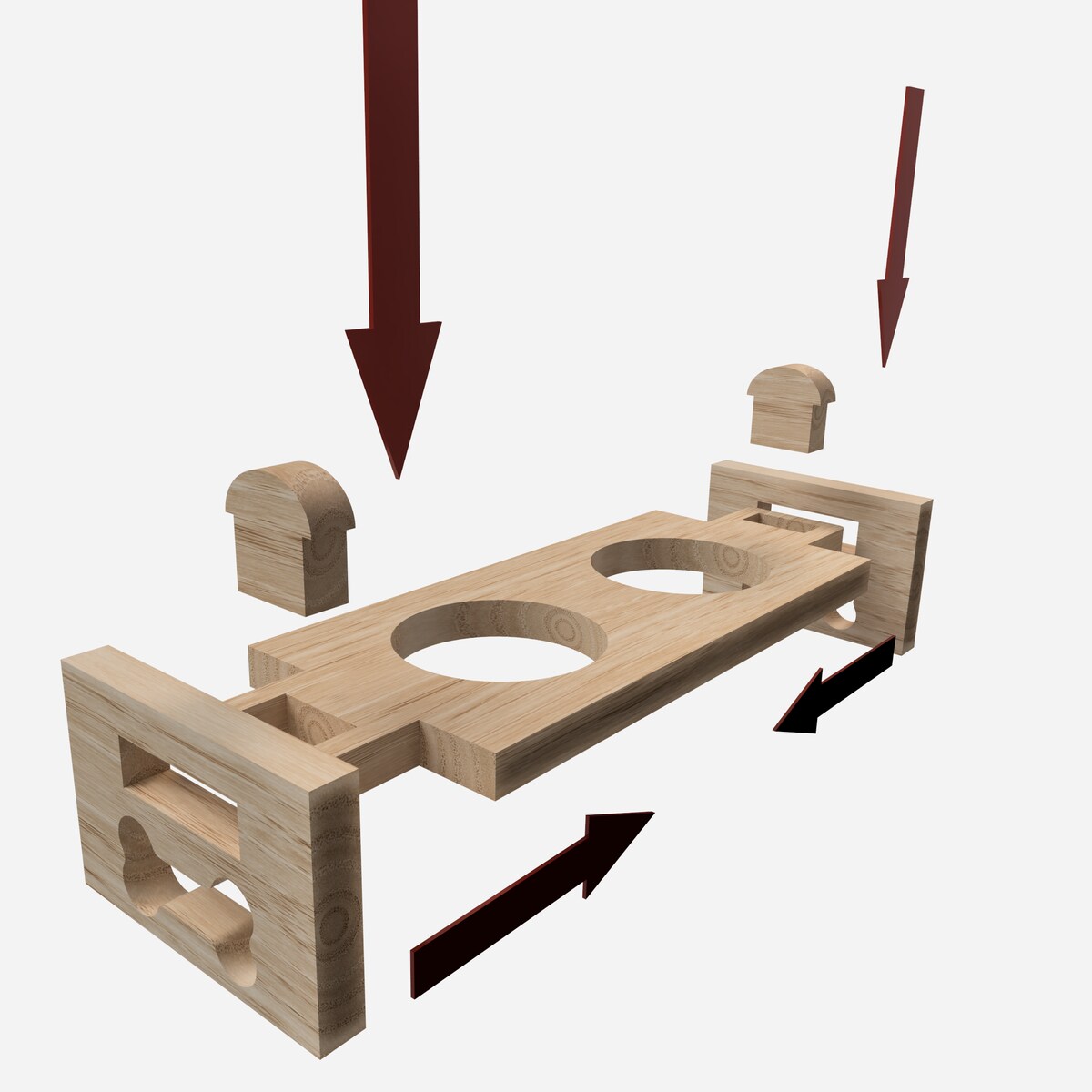 Miska dla psa na stojaku drewnianym M