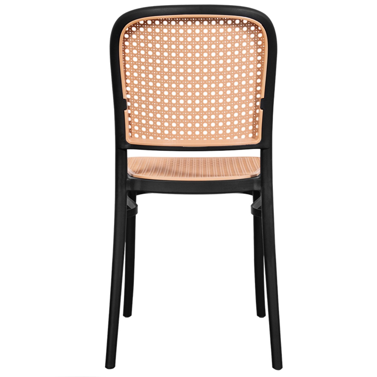 Krzesło plastikowe czarne plecione do salonu jadalni klasyczne z oparciem