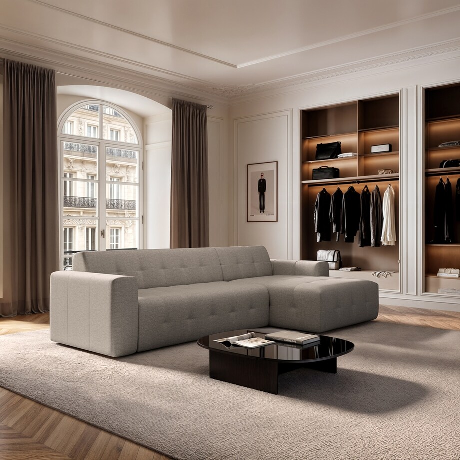 Sofa narożna prawa Tuil XL, camelowa