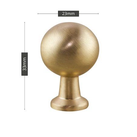 Gałka do mebli złota uchwyt meblowy okrągły klasyczny szczotkowany 23mm
