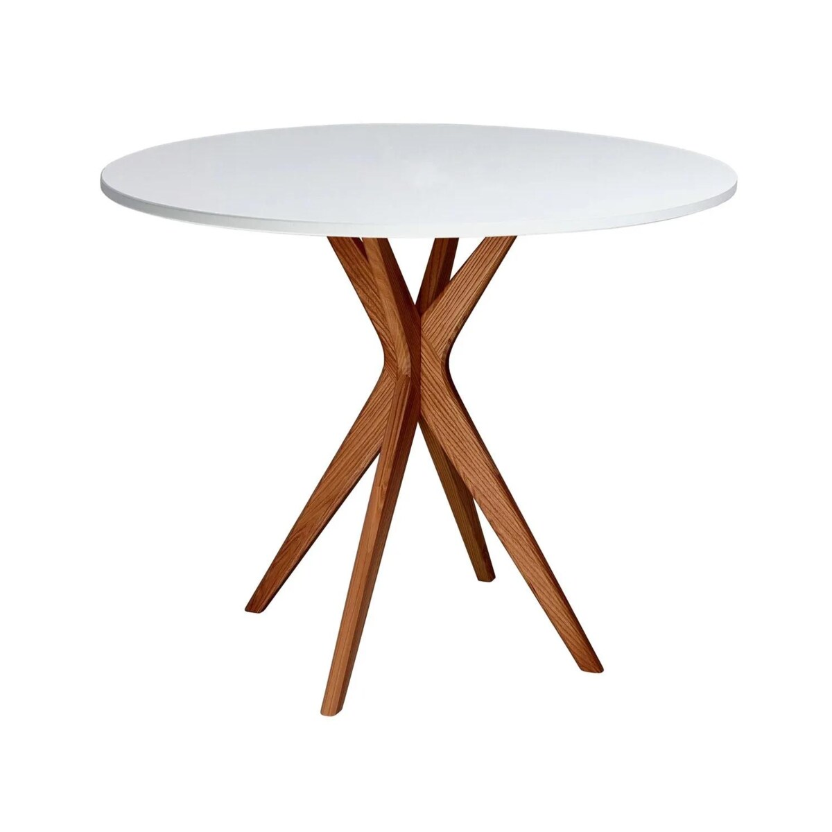 Stół okrągły CUTTI 80x80 biały/dąb