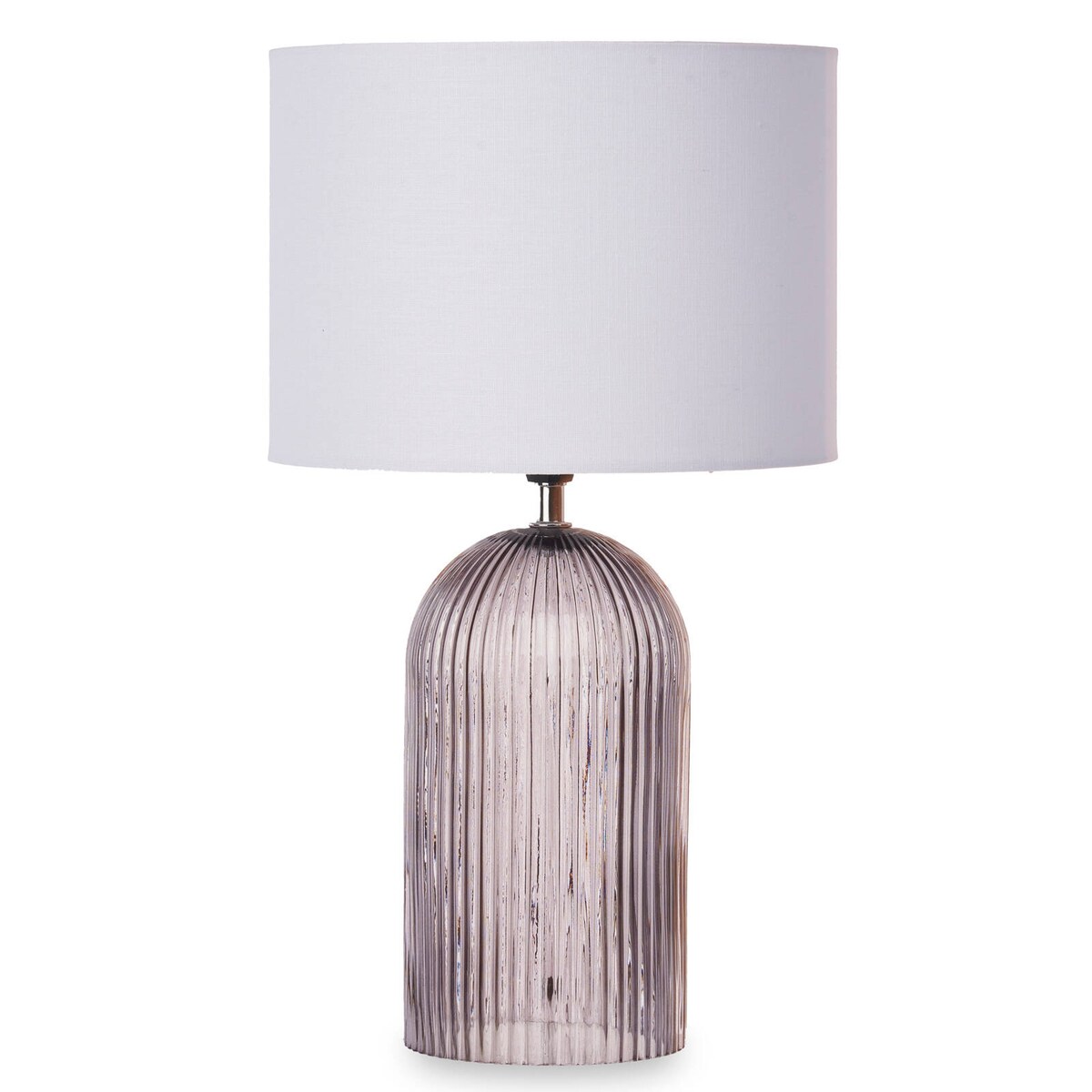 Lampa stołowa szklana podstawa z ryflowanego szkła LINES, Ø 25 cm