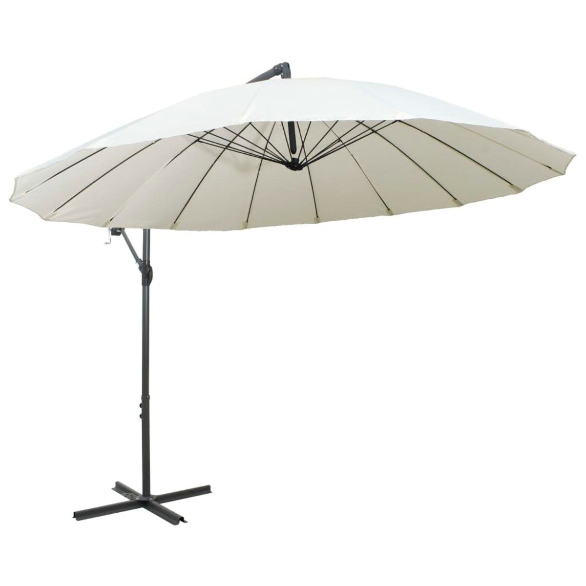 vidaXL Parasol ogrodowy, wiszący, biały, 3 m, słupek aluminiowy