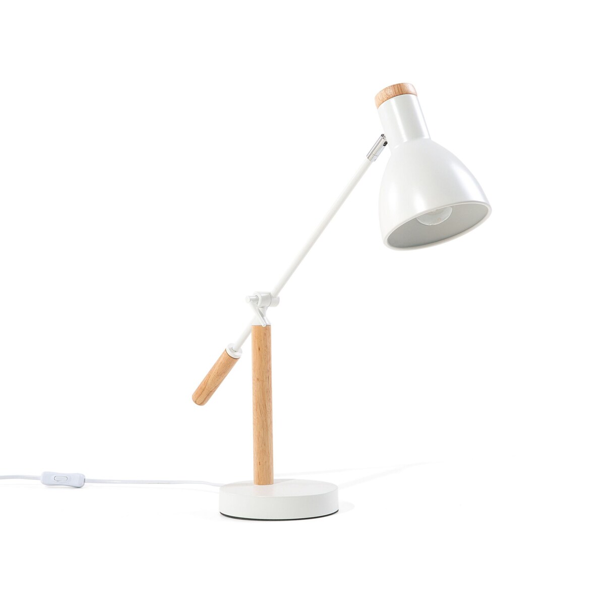 Lampa biurkowa regulowana metalowa biała PECKOS