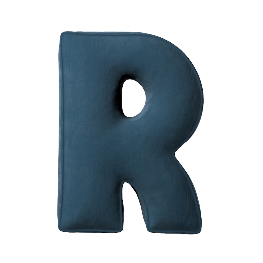 Poduszka literka R, pruski błękit, 35x40cm, Posh Velvet