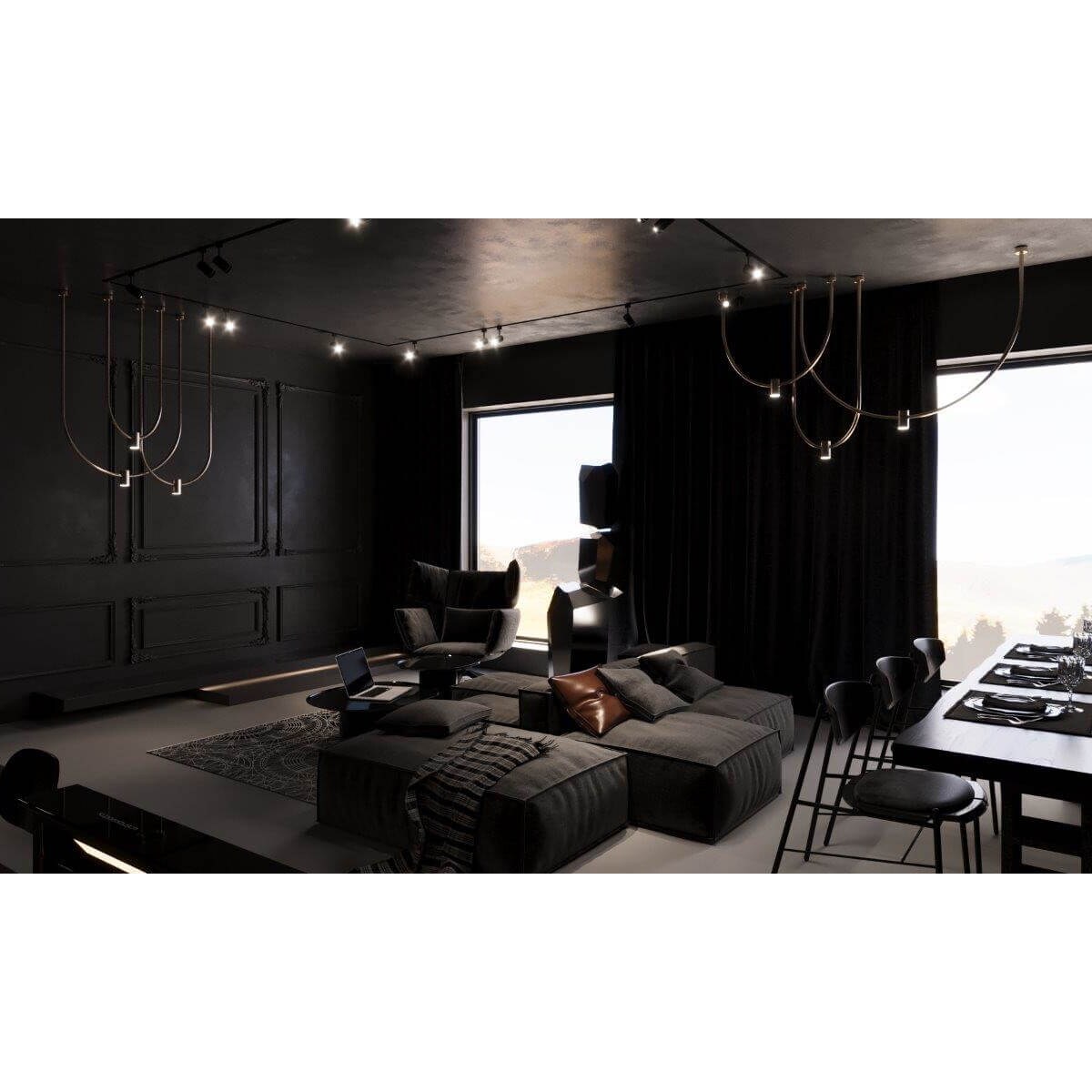 Wisząca lampa sypialniana No.C 5082 Shilo metalowa z regulacją 76cm