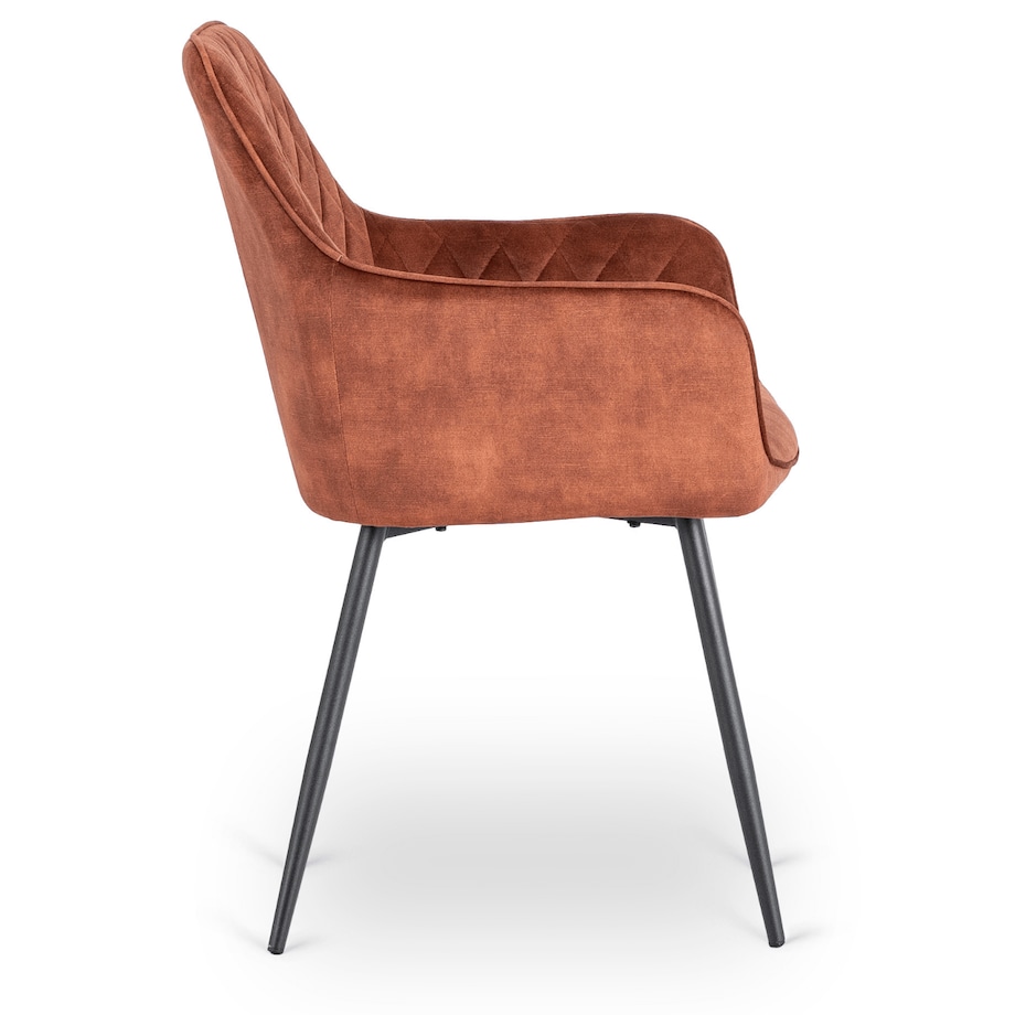 Krzesło Tapicerowane Welurowe Do Salonu Jadalni Kuchenne Rude BRESSO