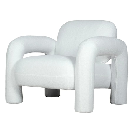 Fotel wypoczynkowy 75x87x81,5 cm TUBITA - II biała boucle