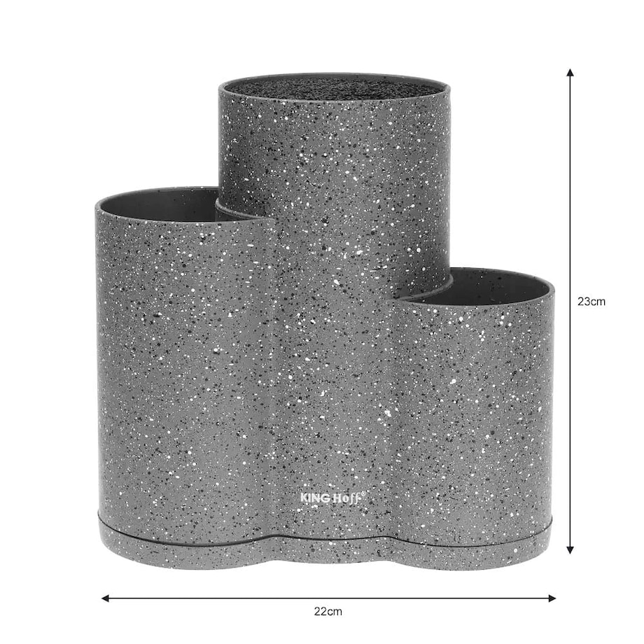 Uniwersalny blok stojak na noże do noży 3w1 szary KINGHOFF