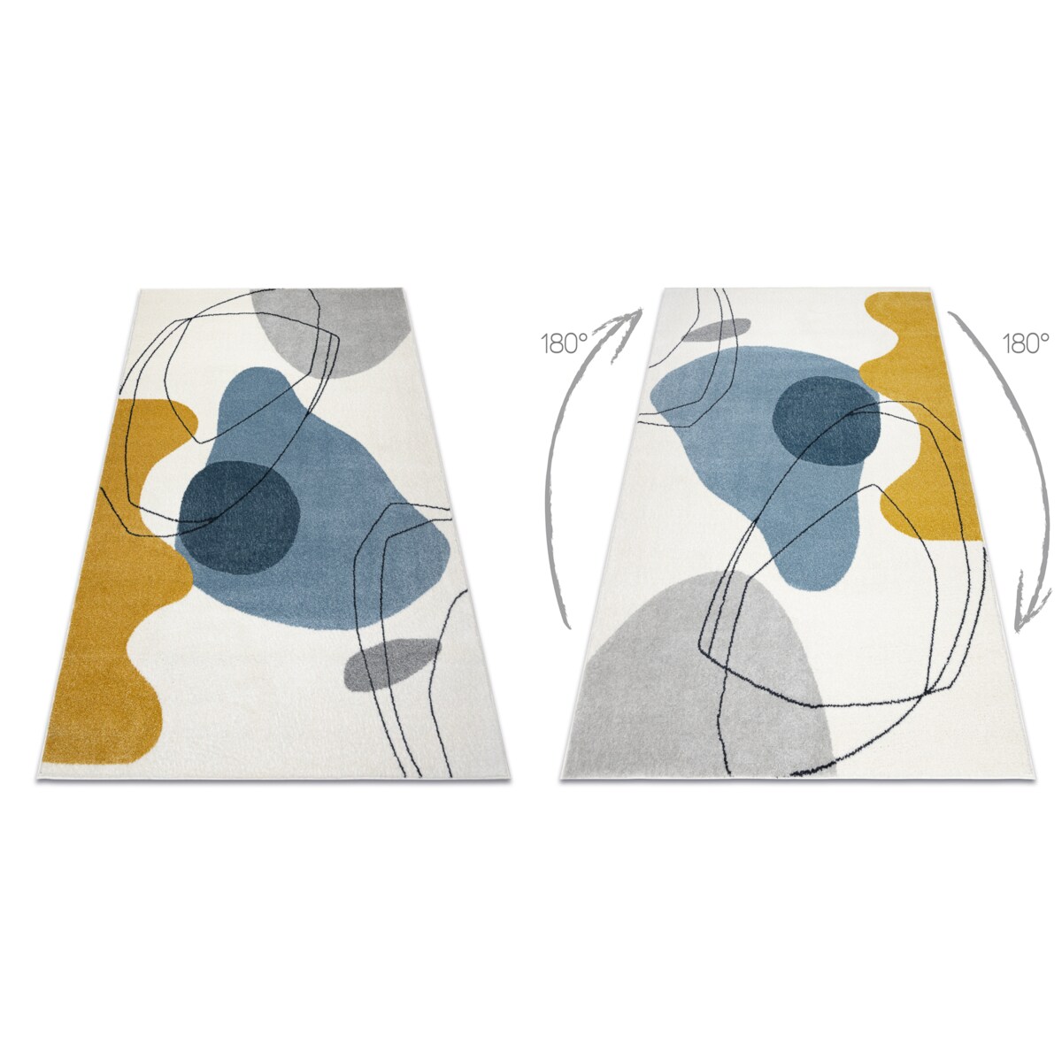 Dywan FUSION 7158 biały / żółty / 80x150 cm