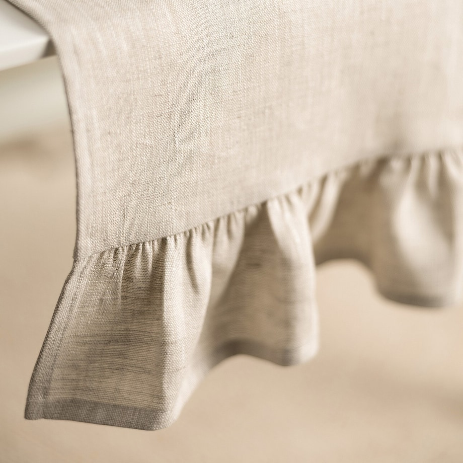 Bieżnik z falbaną 40x160 cm 40x160 naturalny len