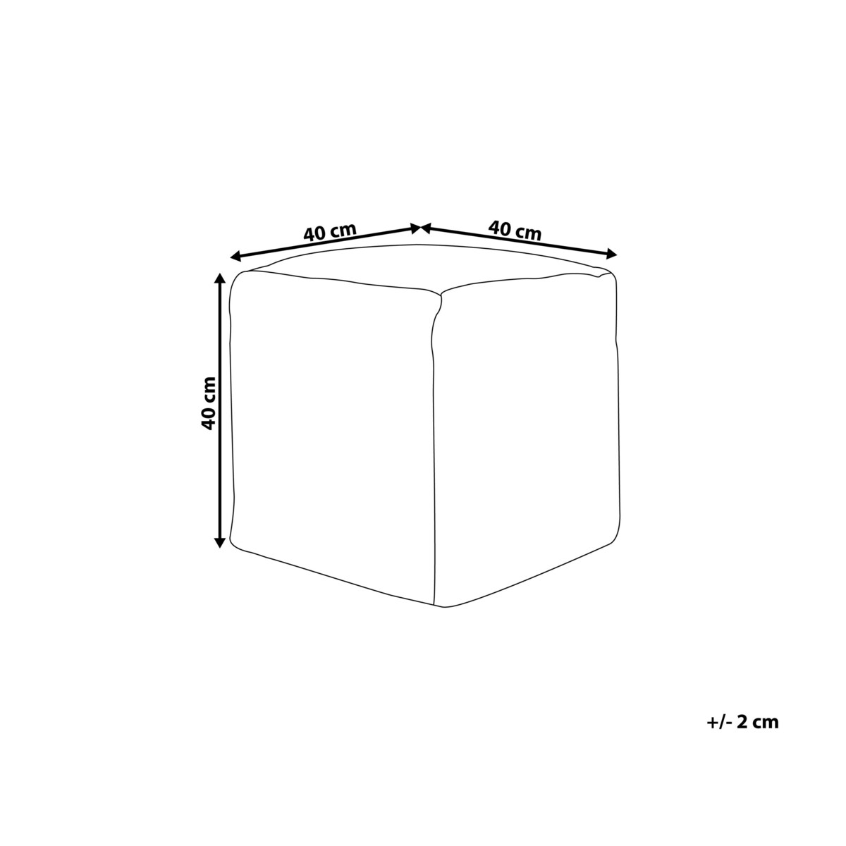 Puf 40 x 40 x 40 cm jasnoszary HIRRI