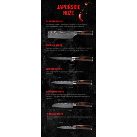 Japoński styl Profesjonalny nóż szefa kuchni Stal wysokowęglowa Muteki