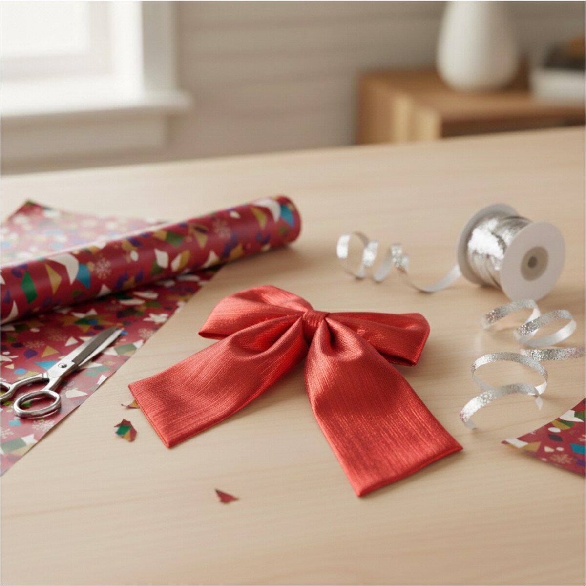 Kokarda Świąteczna Na Choinkę 33 Cm Kominek Na Boże Narodzenie Dekoracja Czerwona