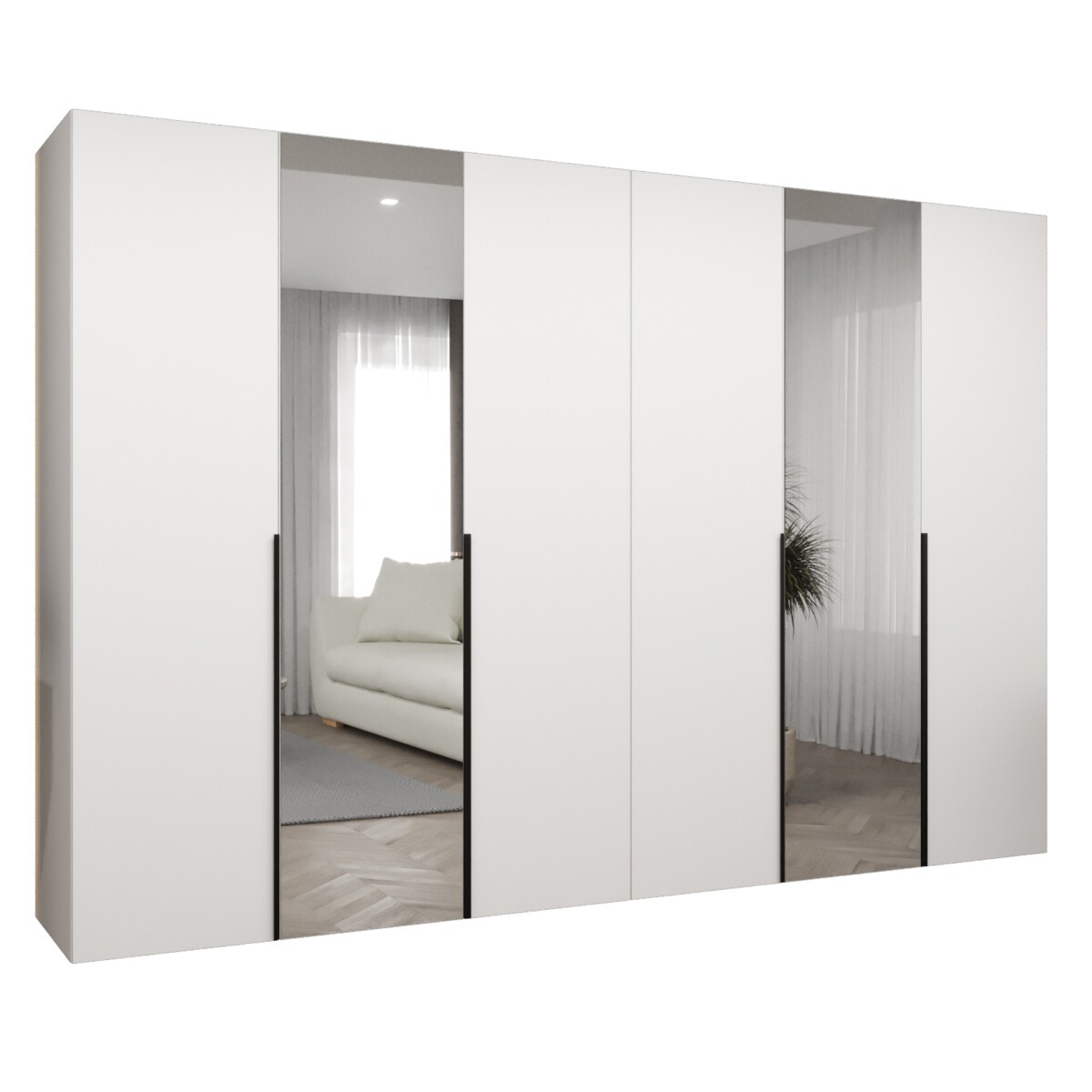 Szafa uchylna otwierana ALICANTE 2 300 wys. 202 cm Biały + u. Czarny