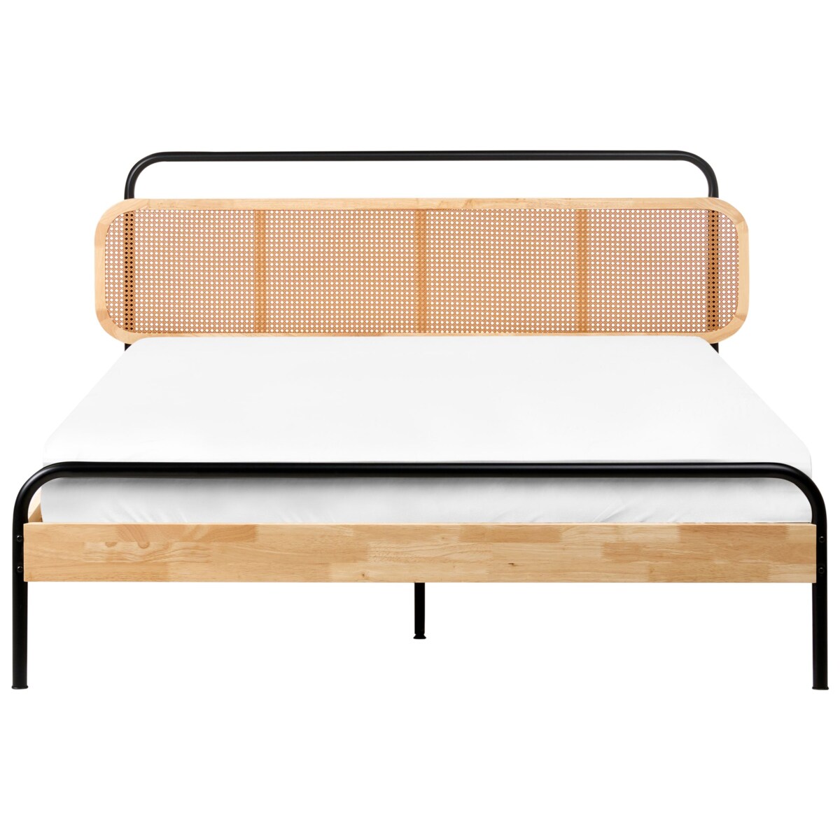 Łóżko Rattan BOUSSICOURT 160 x 200 cm Jasnobrązowy