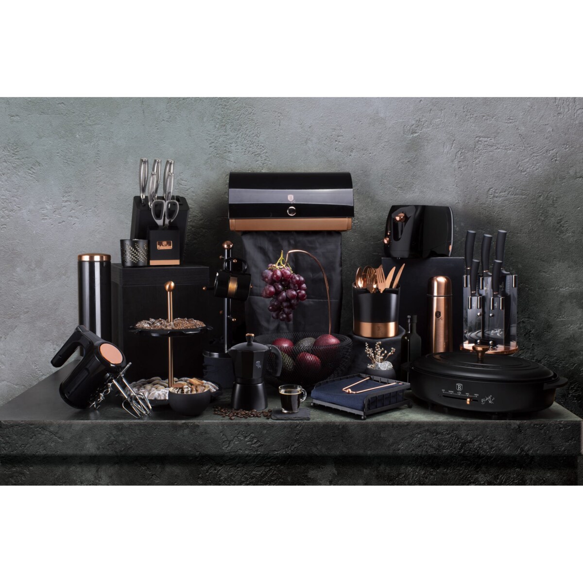 Zestaw 3 patelni marmurowych Berlinger Haus BH-6158 Czarny