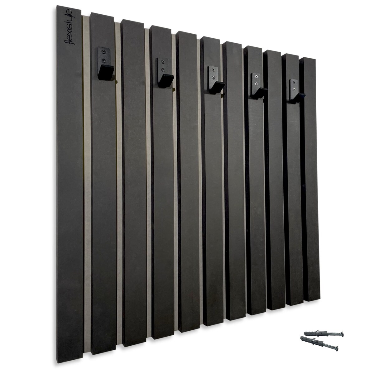 Drewniany wieszak na ubrania Lamele 60cm czarny