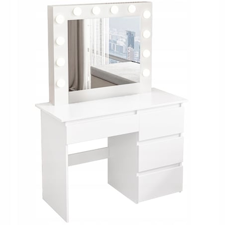 Toaletka do makijażu wizażu kosmetyczna z lustrem led nowoczesna loft 90 cm